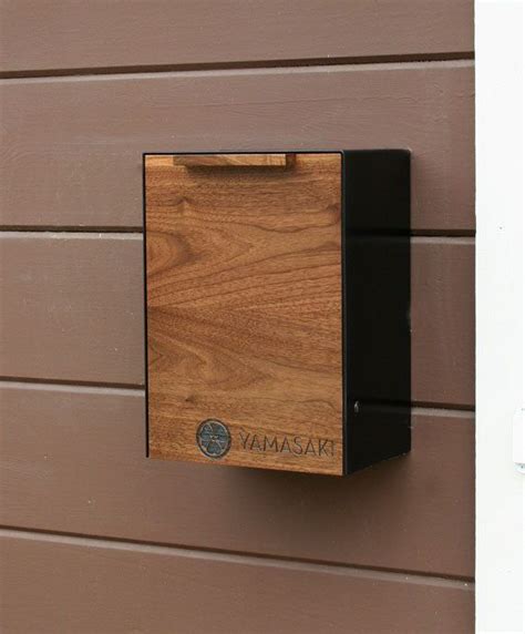 Modern Mailbox Walnut Wall Mounted Mailbox Narrow Size Modern