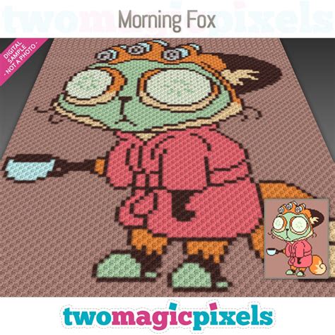 Morning Fox Crochet Graph C C Mini C C Sc Hdc Dc Tss Etsy