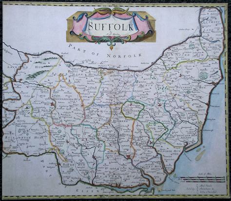 Original Antique Map Of Suffolk Robert Morden