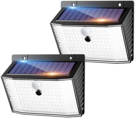 Nipify 2 Pezzi 168 LED Faretto Led Da Esterno Solare Faretti Solari A