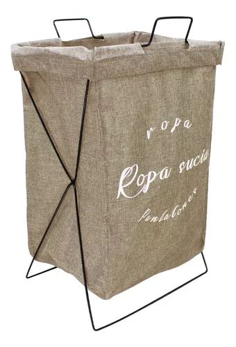 Canasto Cesto Plegable Tela Ropa Canasto Ropa Sucia Color Beige