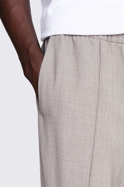Taupe Relaxed Wide Leg Trousers Buy Online At Moss