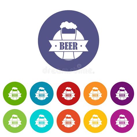 Glass Beer Icons Set Vector Color Stock Vector Illustration Of Emblem Beer 140232187