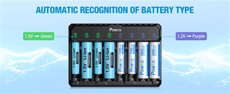 Powxs Aa Battery Charger For Ni Mh Ni Cd Lithium Rechargeable Aa Aaa