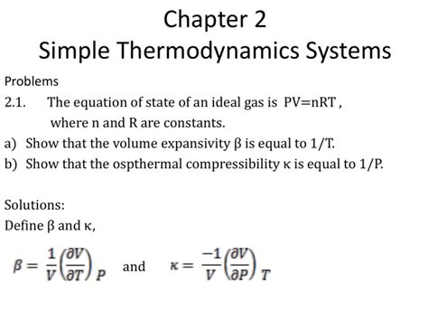 Chapter 2 Simple Thermodynamics Systems