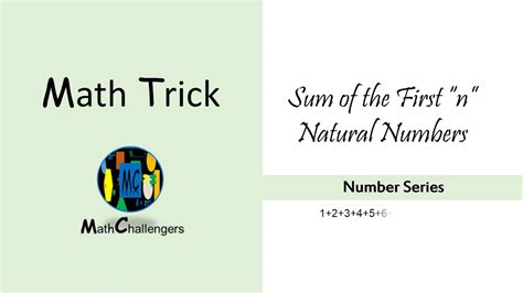 The Fast Way To Find The Sum Of First N Natural Numbers Youtube