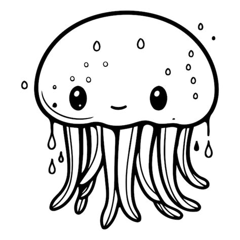 Premium Vector Cartoon Jellyfish Vector Illustration Of A Cartoon