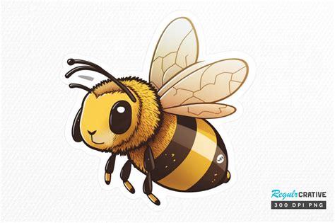 Cute Bee Sticker Sublimation Png Design Graphic By Regulrcrative