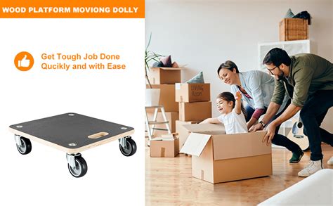 Furniture Mover Dolly Square Wood Platform Dolly Pcs Lbs Rolling