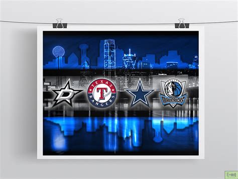 Dallas Sports Poster, Dallas Cowboys, Dallas Stars, Texas Rangers, Dal ...