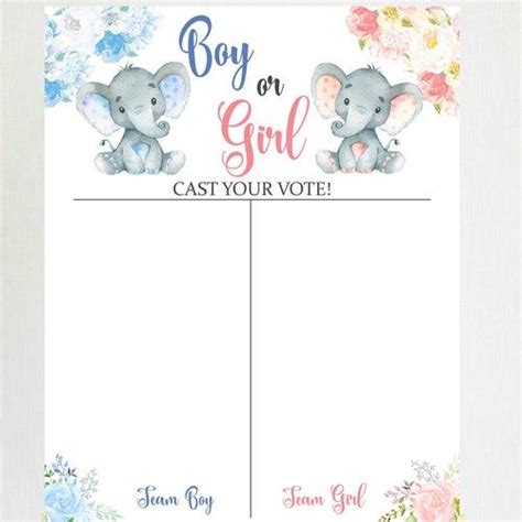 Elephants Gender Prediction Sign He Or She Activity Boy Or Girl Game