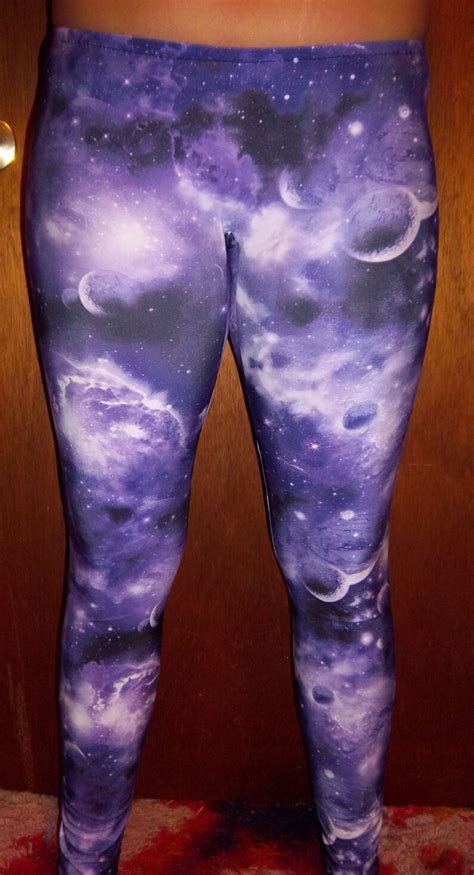 Black And White Purple Galaxy Leggings Printed Leggings Etsy