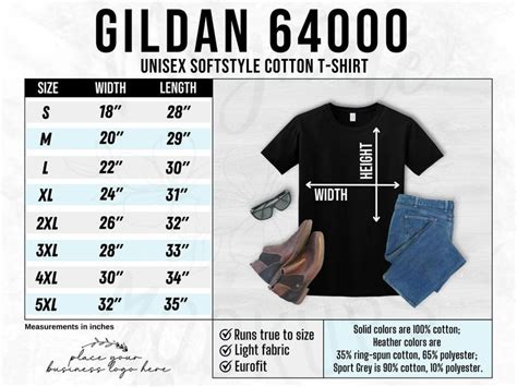 Gildan 64000 Size Chart Up To 5xl Tshirt Sizing Chart Unisex 64000