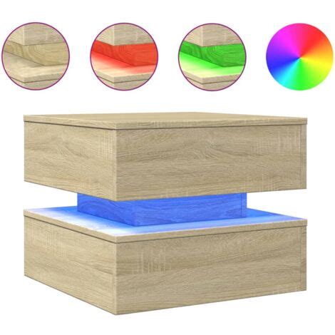 Table Basse Avec Lumi Res Led Ch Ne Sonoma X X Cm