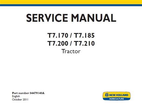 New Holland T7 170 T7 185 T7 200 T7 210 Tractors Service Repair Manual Service Repair