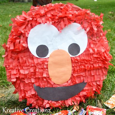 My son is into Elmo so I decided to give him a diy Elmo piñata Last