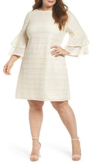 Eliza J Bell Sleeve Lace Shift Dress Lace Shift Dress Plus Size