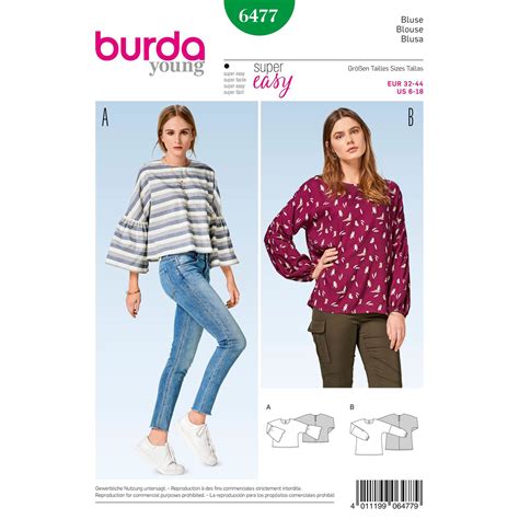 Burda Burda Style Pattern B6477 Misses Top