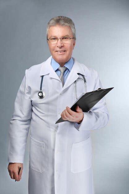 Premium Photo A Handsome Doctor With Stethoscope And Tablet Standing