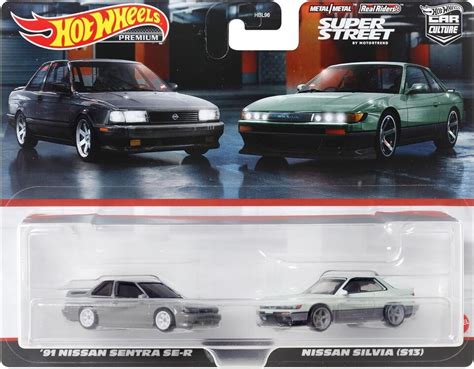 Hot Wheels HYF04 Premium 2 Pack 91 Nissan Sentra SE R Nissan Silvia