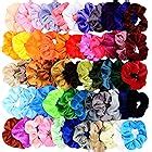 Amazon ZZICEN Satin Scrunchies 60 Colors Silk Scrunchies Hair