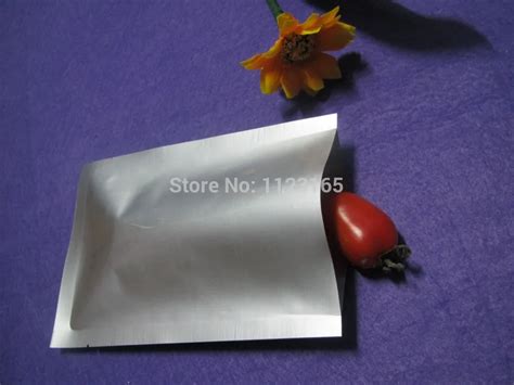 X Cm Silver White Heat Seal Pure Aluminum Bag Pcs Open Top Mylar