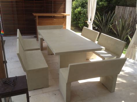 Set Comedor Muebles En Cemento Liviano Estilo Ribera