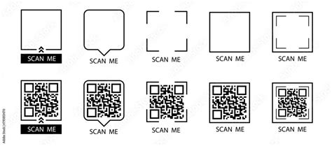 Qr Code Set Scan Me Scan Qr Code Icon Template Of Frames For Qr Code With Text Scan Me