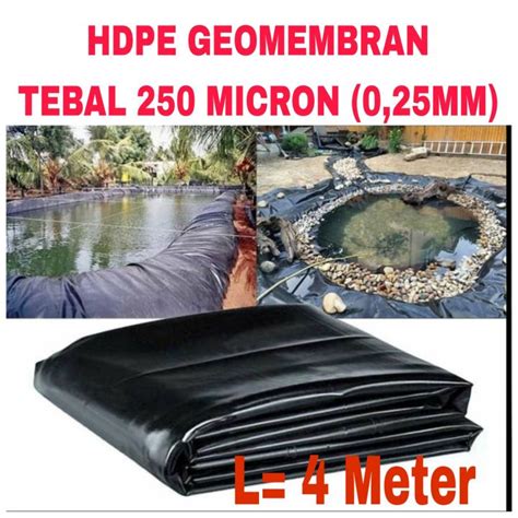 Plastik Hdpe Geomembran Lebar Meter Tebal Micron Kolam Ikan