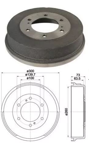 Campana Freno Trasero Mm Breme Nissan D Wd Meses