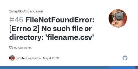 Filenotfounderror Errno No Such File Or Directory Filename Csv