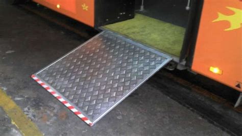 China Disabled Electric Aluminum Wheelchair Ramp For Low Floor Bus With 350kg Loading Ewr