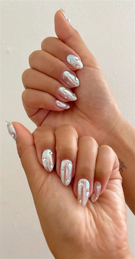 Nail Trends To Have On Your List Glazed Donut Pearl Nails In