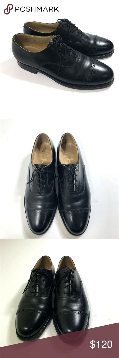 Brooks Brothers Peal Co Men Size 7 5D Black Cap Toe Oxfords Dress