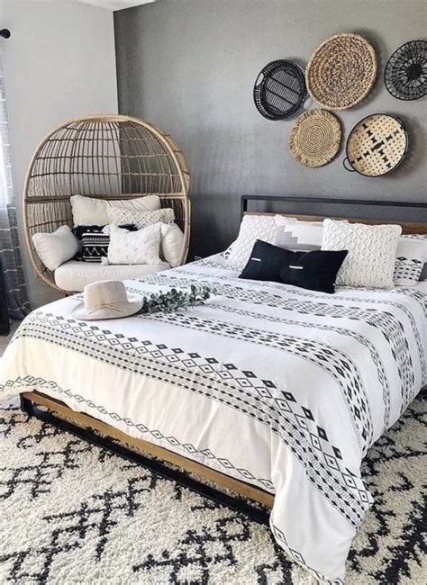 10 Bright And Airy Black And White Boho Bedroom Ideas Diy Darlin Boho Bedroom Decor Boho