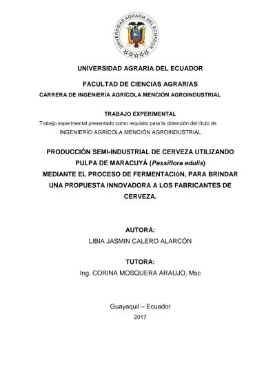 Universidad Agraria Del Ecuador Facultad De Ciencias Agrarias