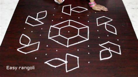 Deepam Kolam Designs With 11x6 Dots Deepam Muggulu With 11 Dots