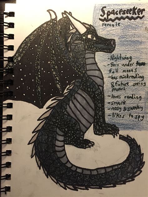 This Is My Wings Of Fire Nightwing Oc Spaceseeker I Really Like How She Turned Out Wings Of