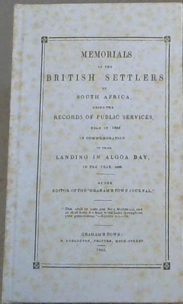 The Story Of The British Settlers Of 1820 In South Africa