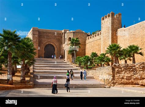 Morocco Rabat Entrance To The Casbah Des Oudaias Kasbah Of The