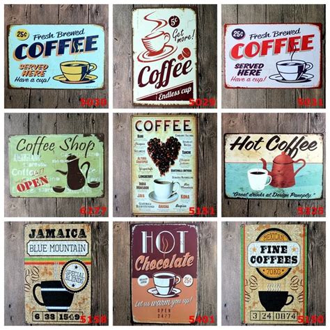 Ew 3pcslot Vintage Style Coffee And Pub Tin Sign 20x30cm Retro Metal