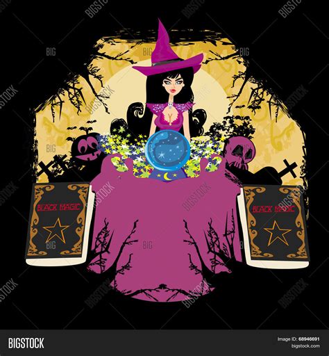 Witch Crystal Ball - Vector & Photo (Free Trial) | Bigstock