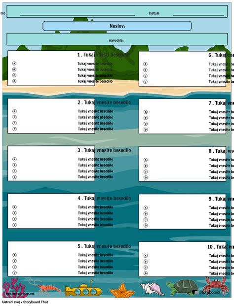 Več Možnosti na Temo Pod Morjem Storyboard por sl examples