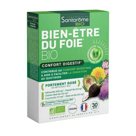 SANTAROME BIEN ETRE DU FOIE BIO COPNFORT DIGESTIF 30 GELULES