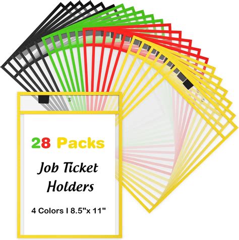 Amazon.com : Cholemy 28 Pcs Job Ticket Holder Reusable Ticket Pocket