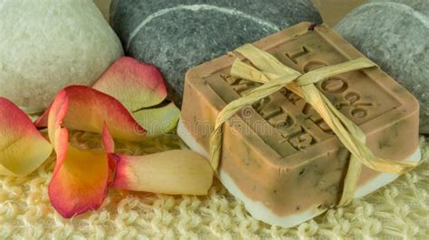 Rose Soap With Rose Petals Handmade Stock Image Image Of Rose