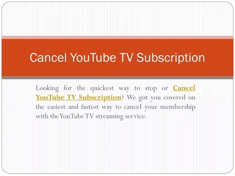 Ppt Cancel Youtube Tv Subscription Powerpoint Presentation Free