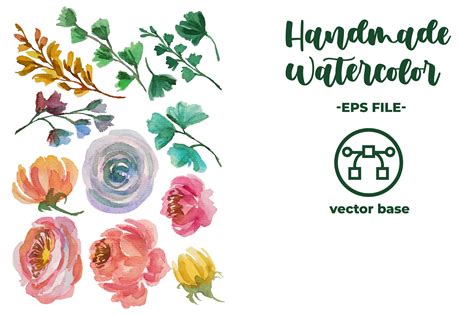 Watercolor Flower Elements Graphic By Ian 2201 · Creative Fabrica