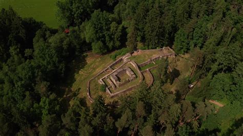 Aerial view of ruins in forest 6676371 Stock Video at Vecteezy