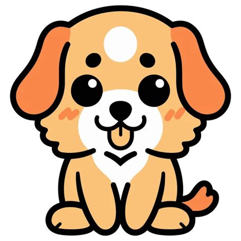 Kawaii Cute Anime Dog Vektor Stok Ilustrasi Kawaii Cute Anime Dog